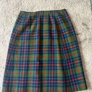 Pendleton Green, Navy & Red Plaid A-Line Skirt Size 12